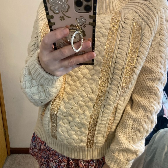 J. Crew Sweaters - J Crew Knit Fisherman Wool Blend Sweater With Sequins